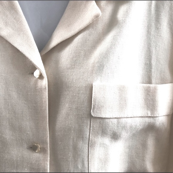 Adolfo Dominguez cream linen Pantsuit sz 10-L - Picture 5 of 8